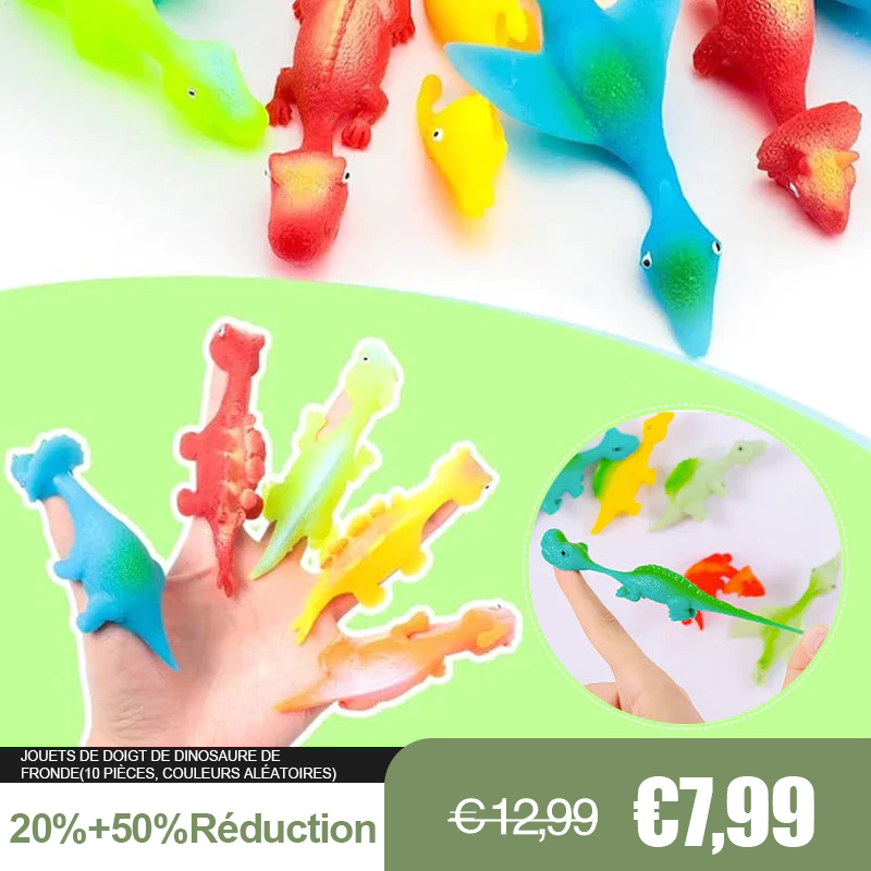 Jouets de doigt de dinosaure de fronde(10 pièces, couleurs aléatoires)