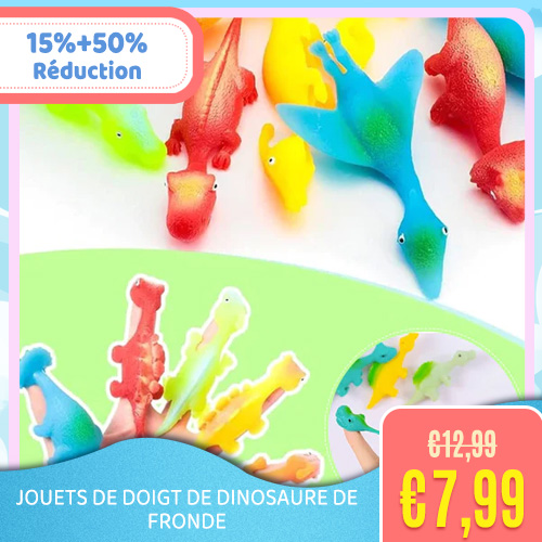 Jouets de doigt de dinosaure de fronde(10 pièces, couleurs aléatoires)