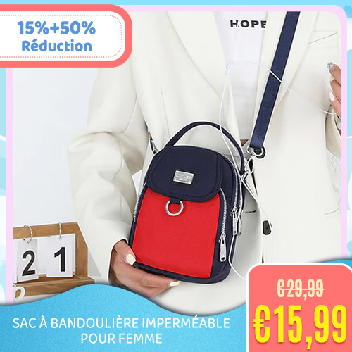 Sac à bandoulière imperméable pour femme