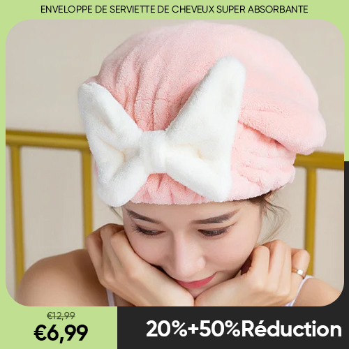 Enveloppe de serviette de cheveux super absorbante