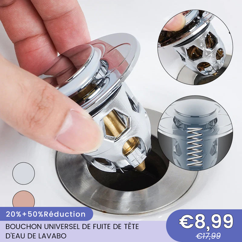 Bouchon universel de fuite de tête d'eau de lavabo