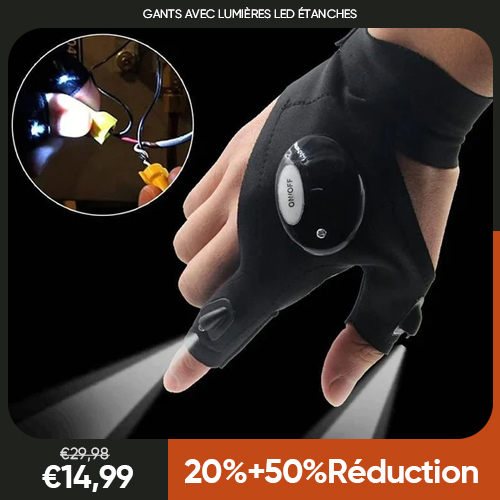 Gants avec Lumières LED Étanches