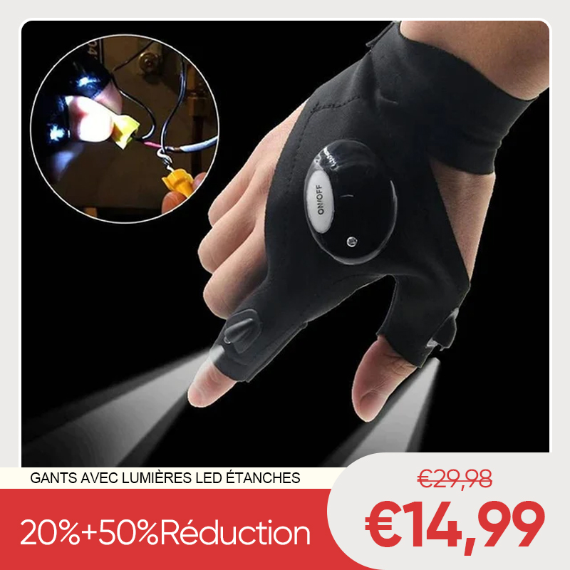 Gants avec Lumières LED Étanches