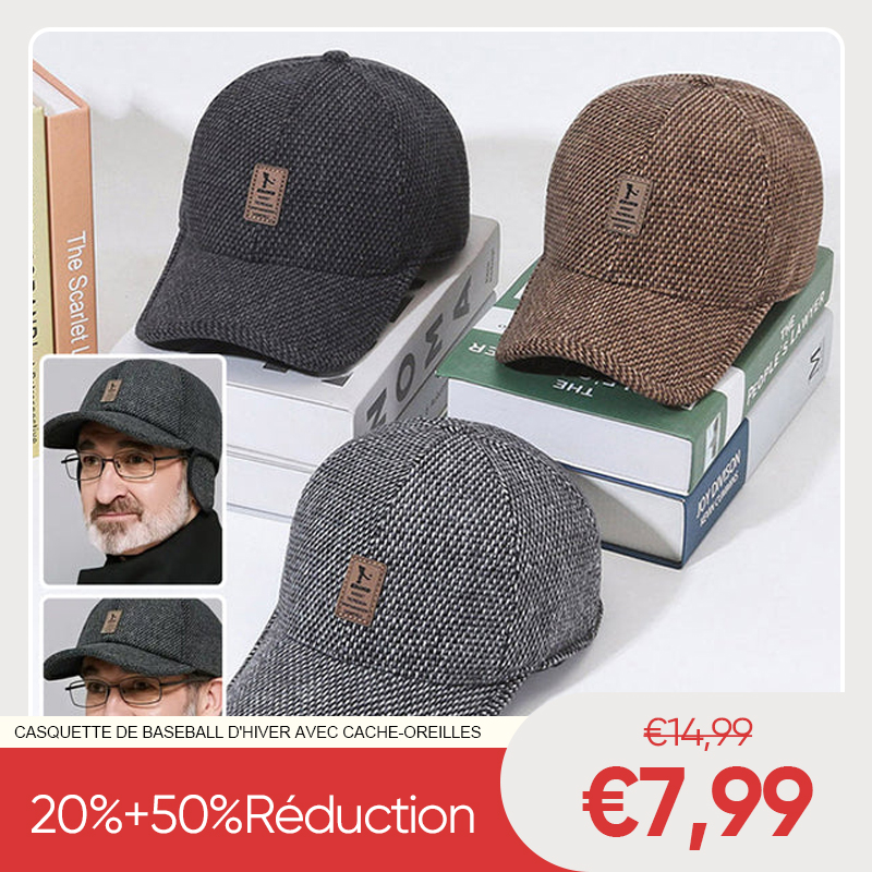 Casquette de baseball d'hiver avec cache-oreilles